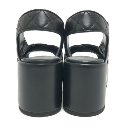 Chanel Sandals CC Logo Quilted Lambskin Black — view 4