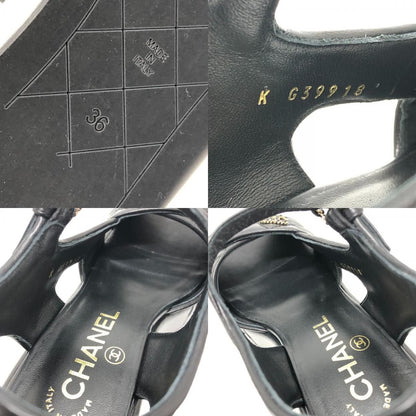 Chanel Sandals CC Logo Quilted Lambskin Black — view 8