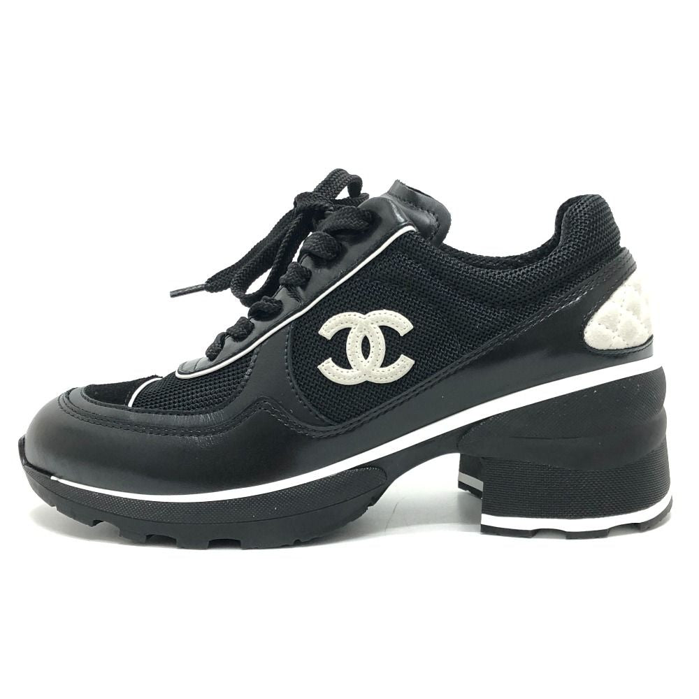 Chanel Sneakers CC Logo Mixed Fiber Shiny Calfskin &Suede Black — view 5