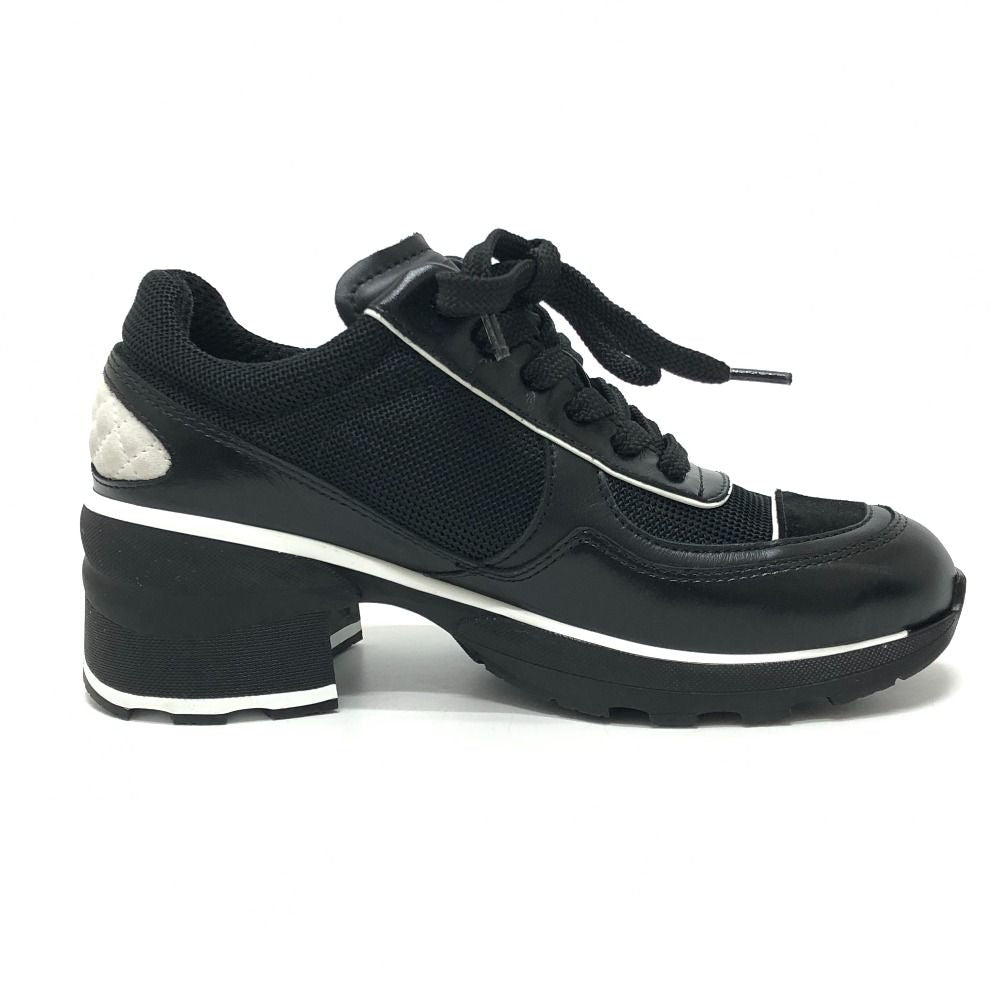 Chanel Sneakers CC Logo Mixed Fiber Shiny Calfskin &Suede Black — view 6