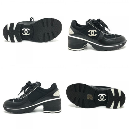 Chanel Sneakers CC Logo Mixed Fiber Shiny Calfskin &Suede Black — view 7