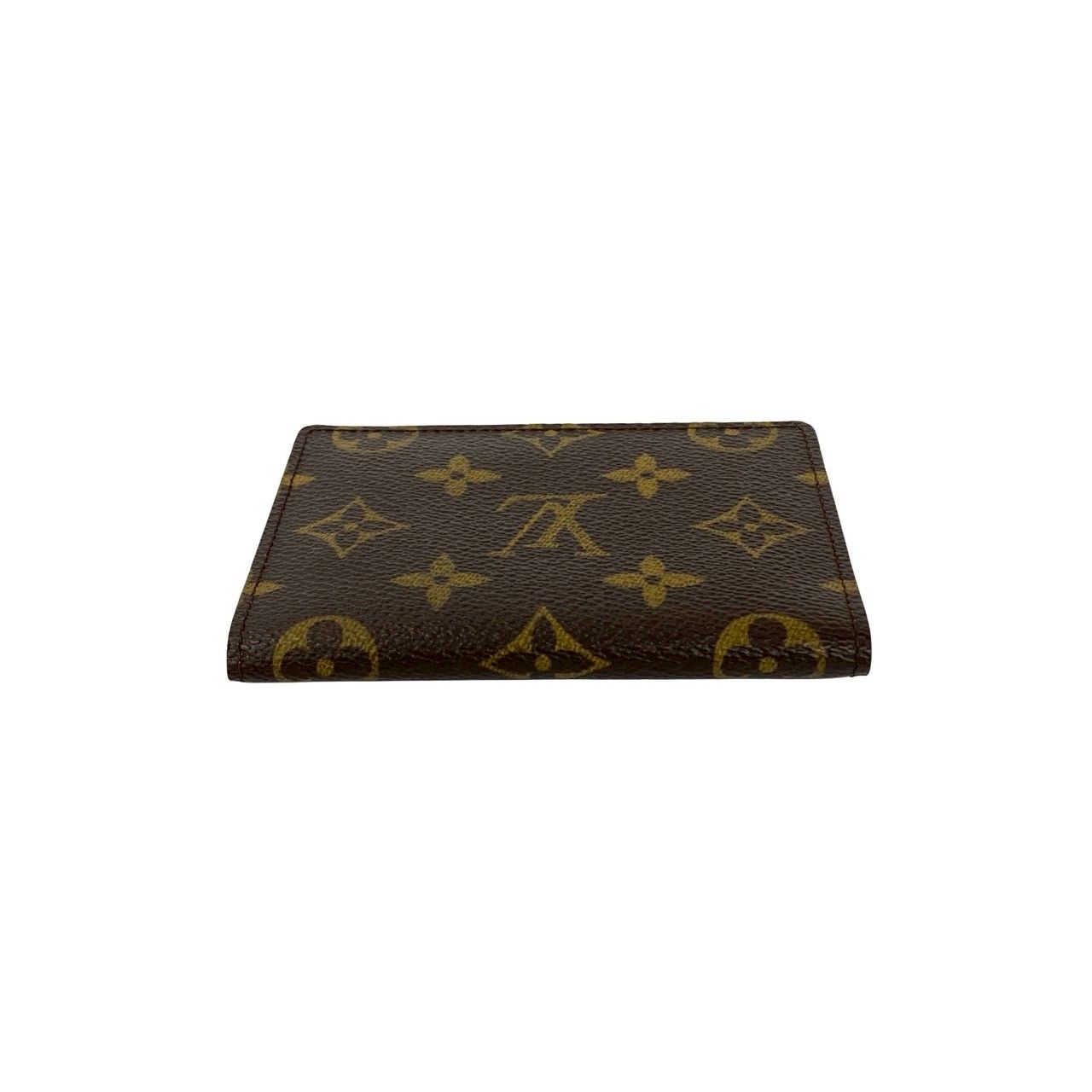 Louis Vuitton Vintage Porto 2 Cult Vertical Monogram Leather Pass Case Brown — view 3