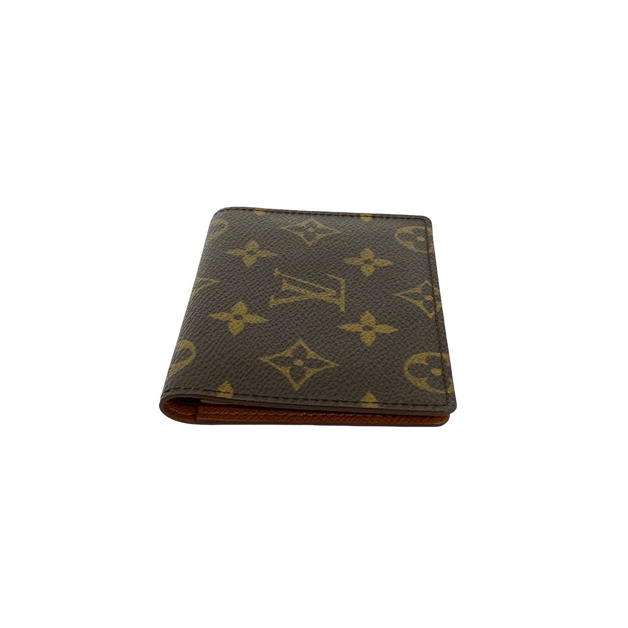Louis Vuitton Vintage Porto 2 Cult Vertical Monogram Leather Pass Case Brown — view 4