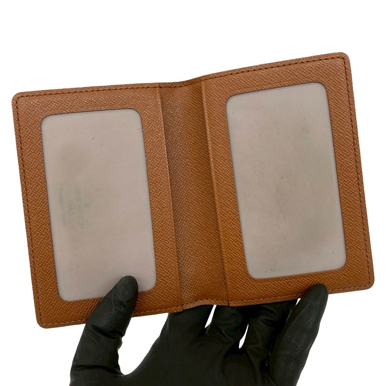 Louis Vuitton Vintage Porto 2 Cult Vertical Monogram Leather Pass Case Brown — view 7