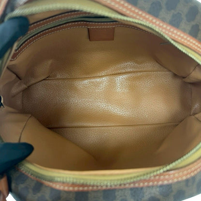 Celine Vintage Macadam Blason Triomphe Pattern Leather Mini Boston Bag Brown — view 9