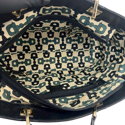 Gucci Guccissima GG Pattern Logo Gold Leather Tote Boston Bag Black — view 9
