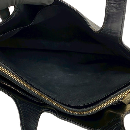Celine Macadam Blason Triomphe Pattern Leather Handbag Mini Tote Black Brown — view 9