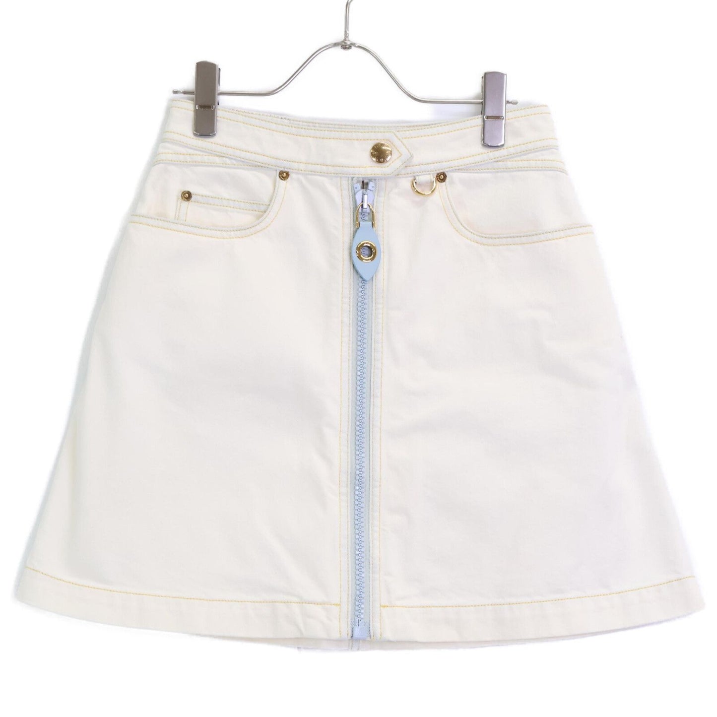 Louis Vuitton White Denim Skirt 34