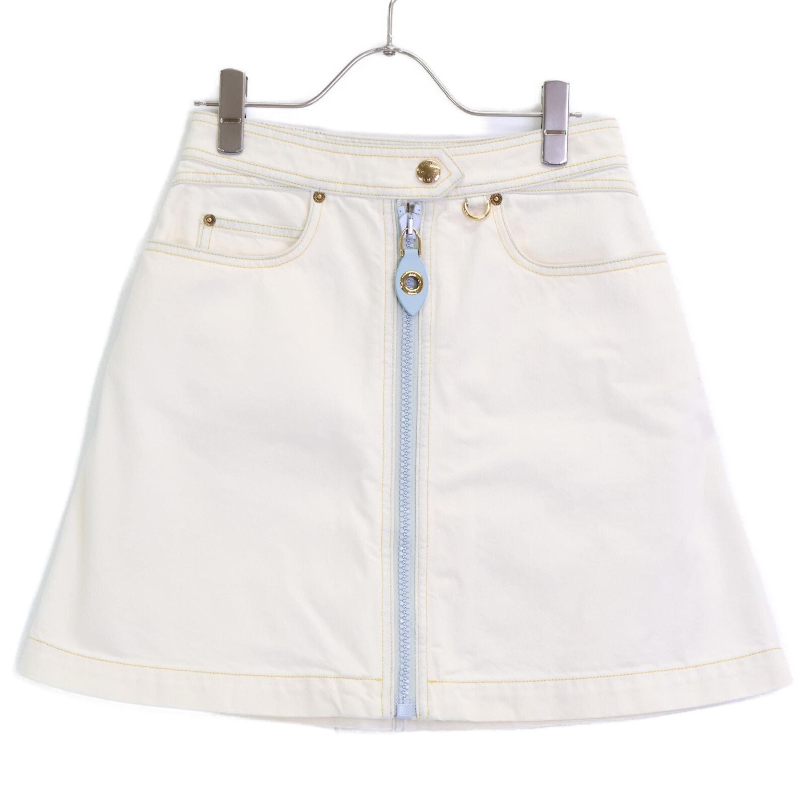 Louis Vuitton White Denim Skirt 34