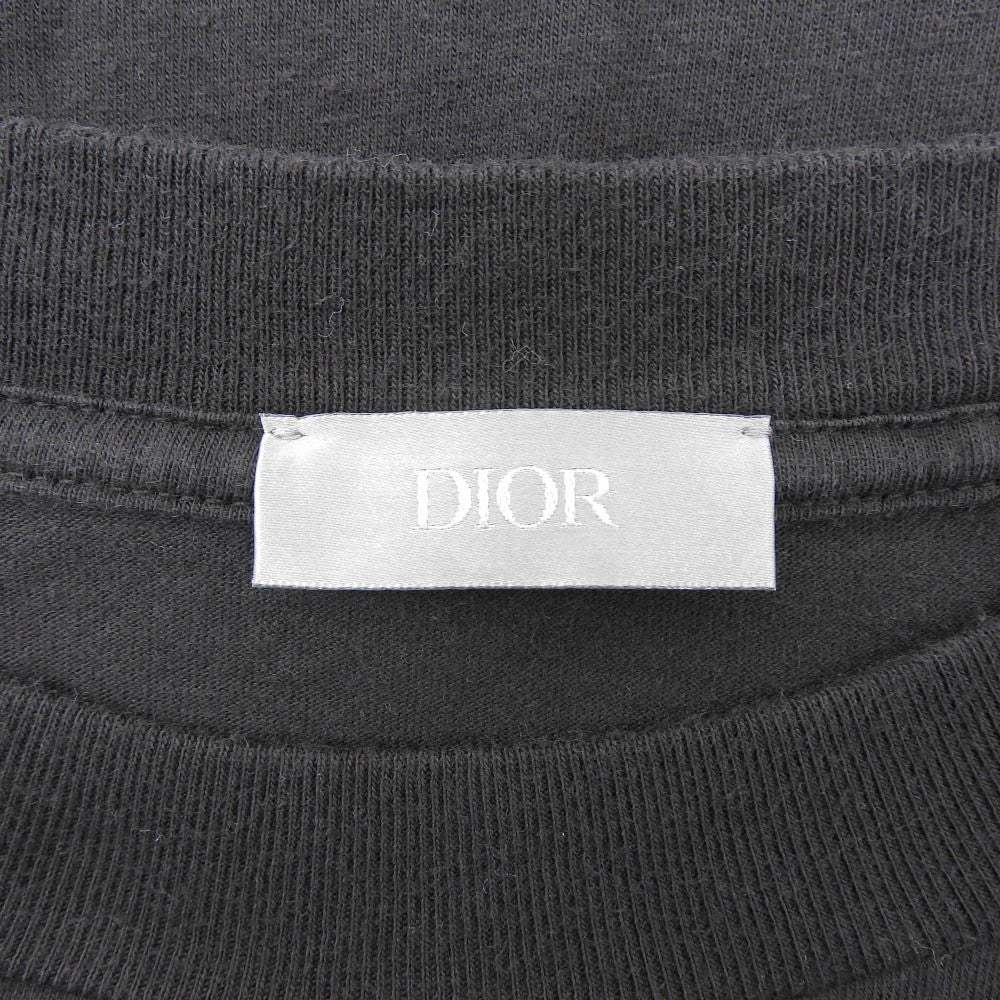 Dior Cotton Lily of the Valley Back Print Long Sleeve Top Black — view 3
