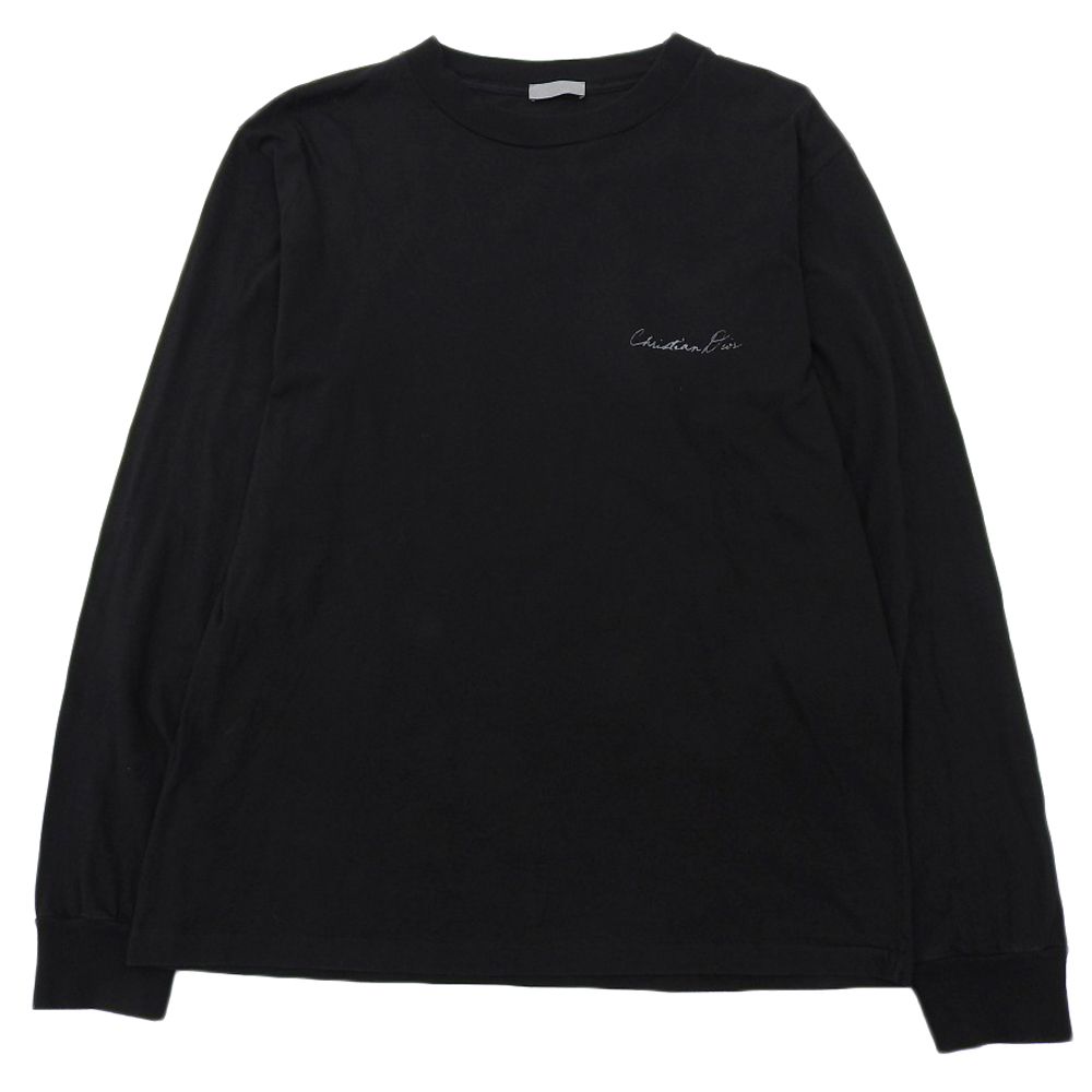 Dior Cotton Lily of the Valley Back Print Long Sleeve Top Black