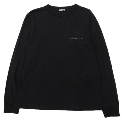 Dior Cotton Lily of the Valley Back Print Long Sleeve Top Black