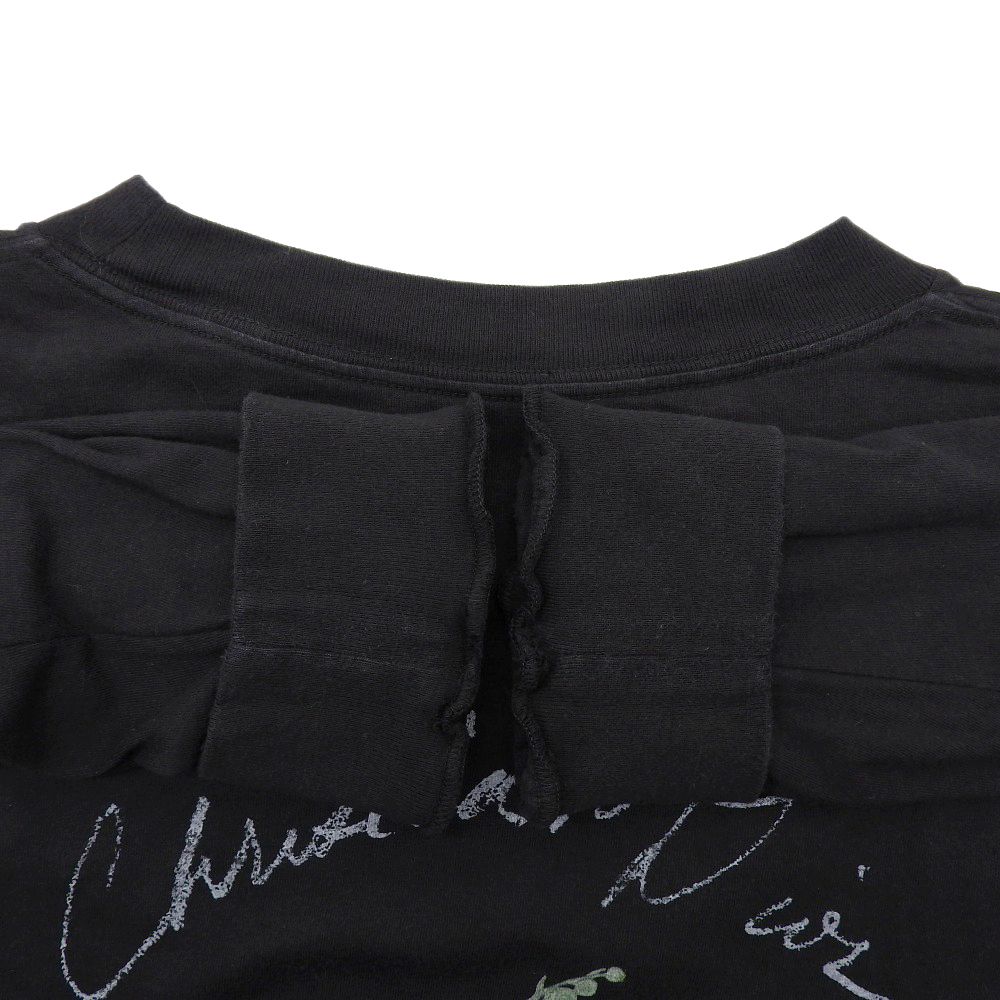 Dior Cotton Lily of the Valley Back Print Long Sleeve Top Black — view 5