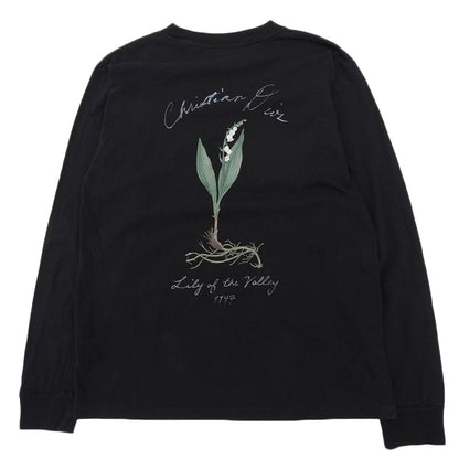 Dior Cotton Lily of the Valley Back Print Long Sleeve Top Black — view 2