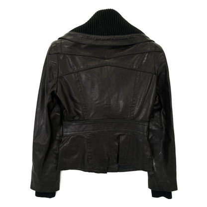 Gucci Era Black Rib Collar Lambskin Button Jacket 36 — view 2