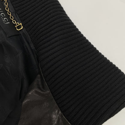 Gucci Era Black Rib Collar Lambskin Button Jacket 36 — view 6