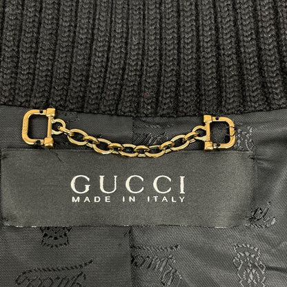 Gucci Era Black Rib Collar Lambskin Button Jacket 36 — view 5