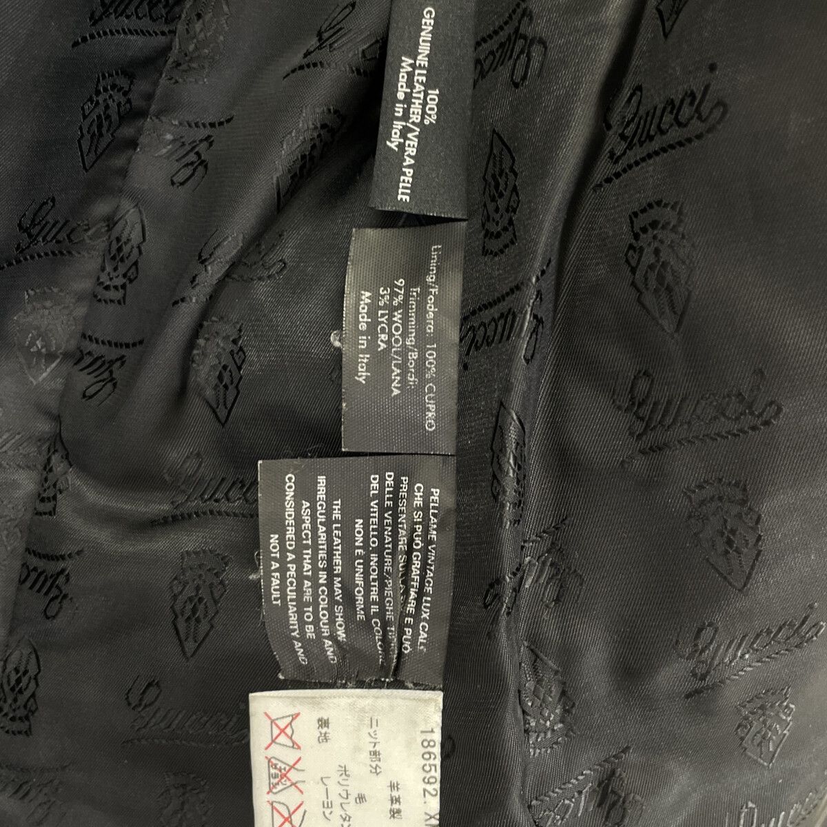 Gucci Era Black Rib Collar Lambskin Button Jacket 36 — view 4