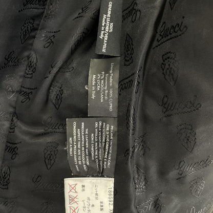 Gucci Era Black Rib Collar Lambskin Button Jacket 36 — view 4