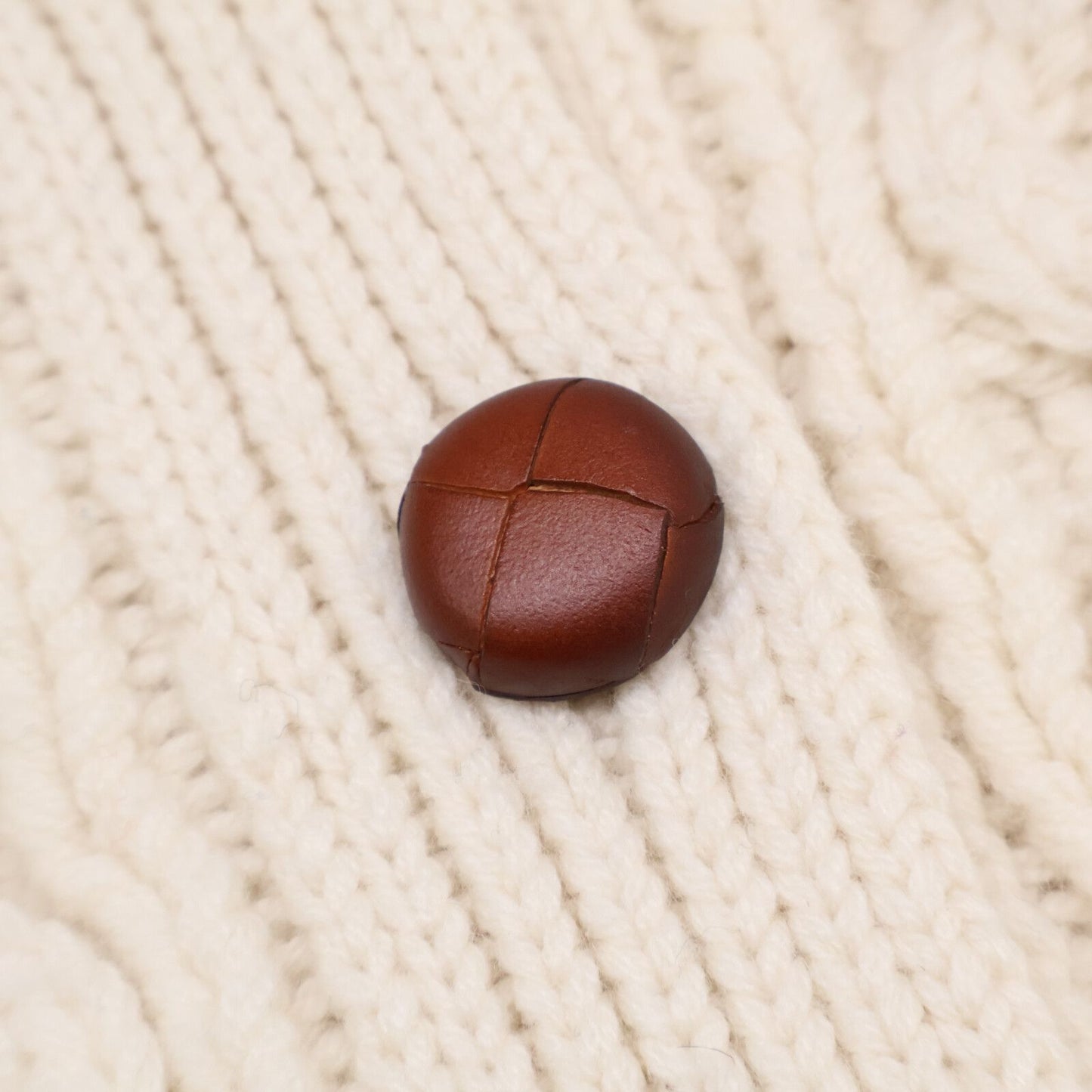 Celine Walnut Button Wool Cashmere Cable Knit Cardigan — view 6