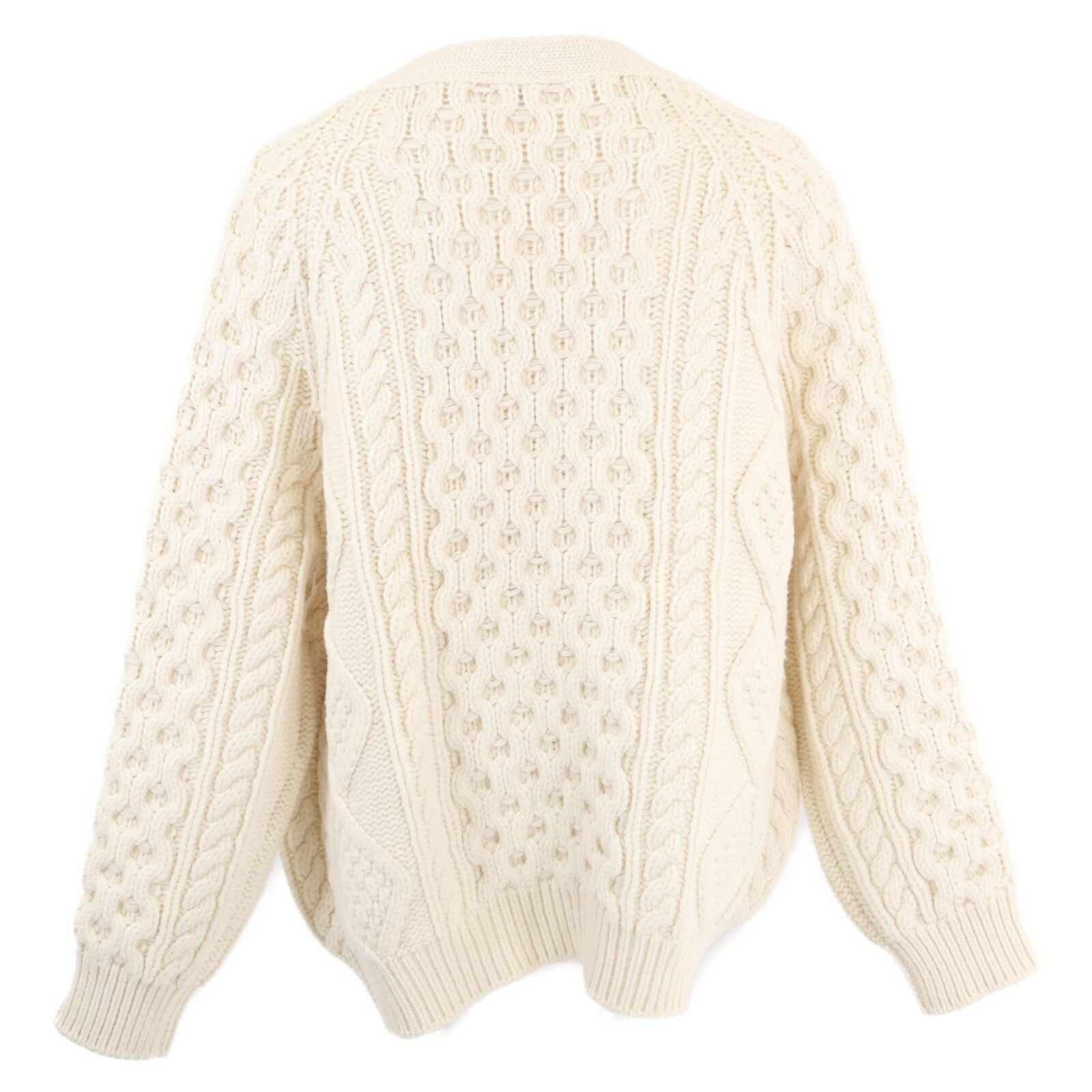 Celine Walnut Button Wool Cashmere Cable Knit Cardigan — view 3