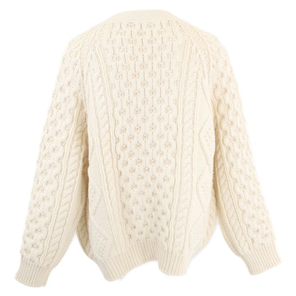 Celine Walnut Button Wool Cashmere Cable Knit Cardigan — view 3