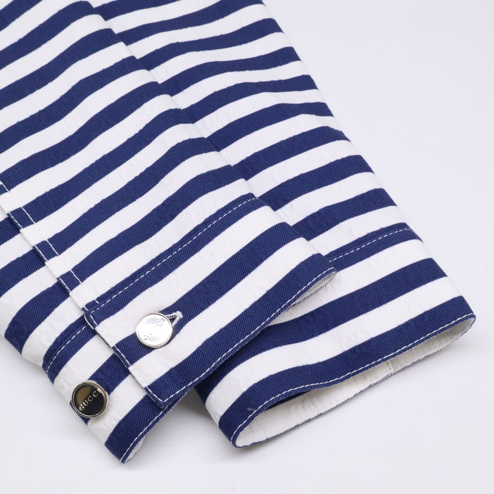Gucci Similarly Zatas Zipped Jacket in Cotton Jacquard with GG Print Border Zip — view 9