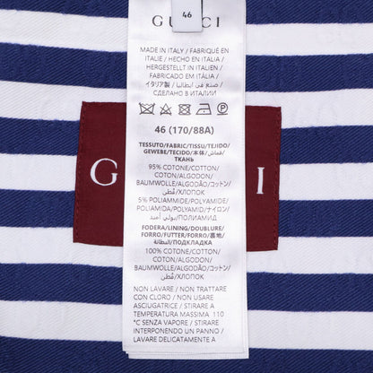 Gucci Similarly Zatas Zipped Jacket in Cotton Jacquard with GG Print Border Zip — view 6