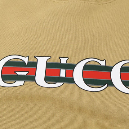 Gucci Beige Front Logo Cotton Jersey Sweatshirt — view 8