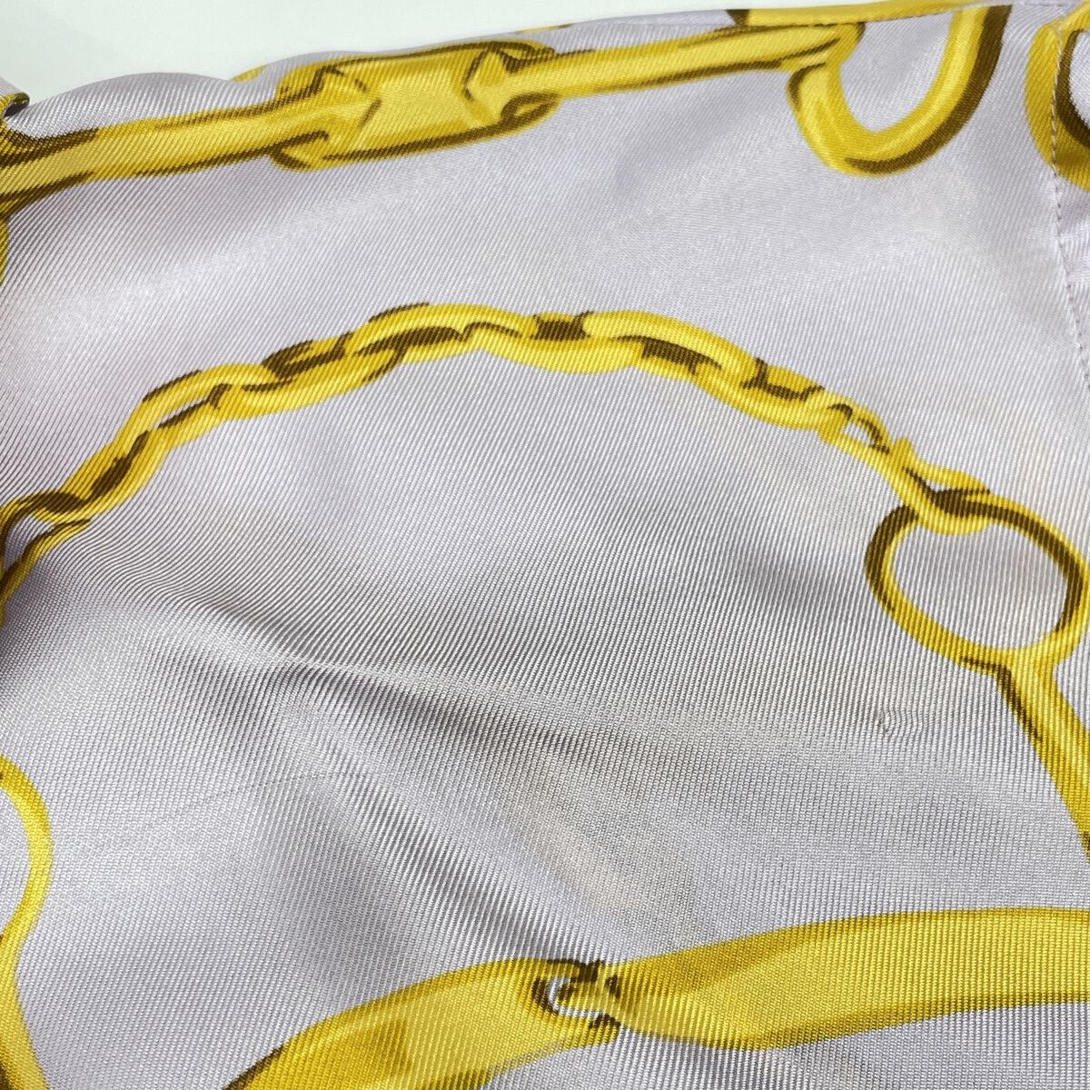 Gucci Purple Silk Horsebit Chain Long Sleeve Shirt 38 — view 5
