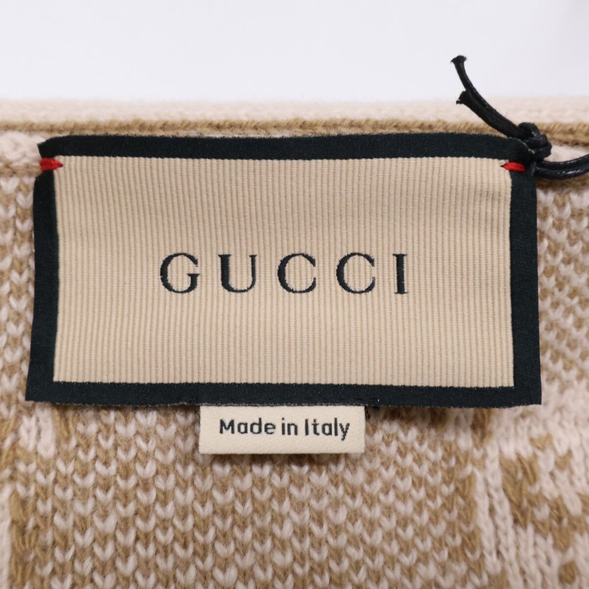 Gucci GG Wool Cles Jacquard Gold Button Long Cardigan — view 5
