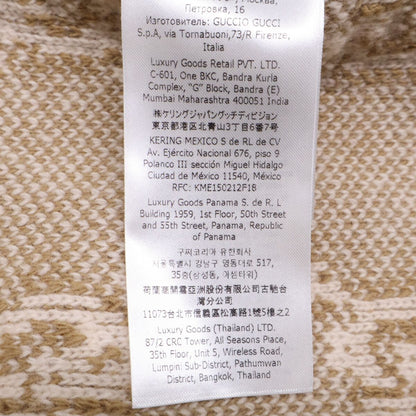 Gucci GG Wool Cles Jacquard Gold Button Long Cardigan — view 7