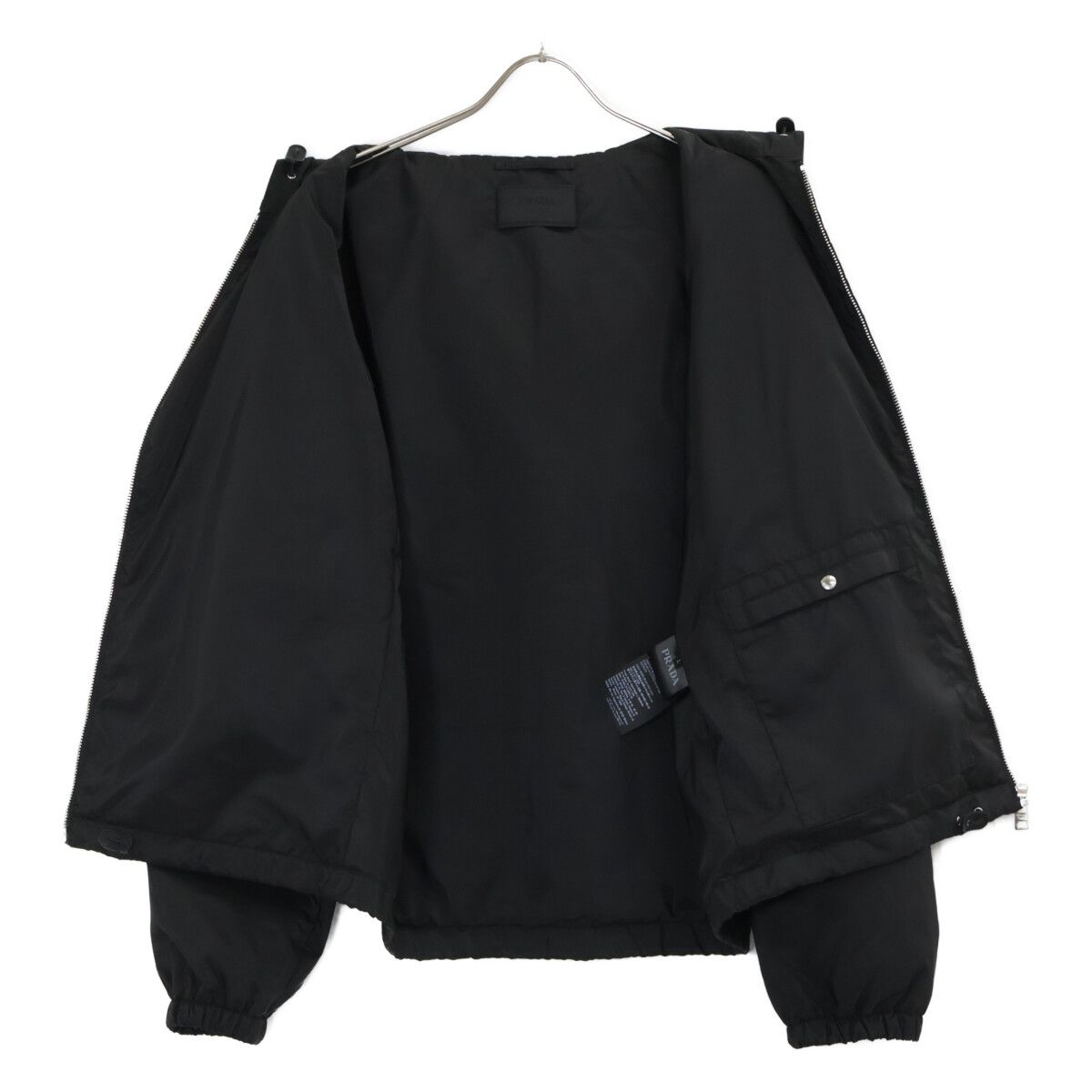 Prada Re-Nylon Zip Jacket Triangle Logo Hoodie Nylon — view 4