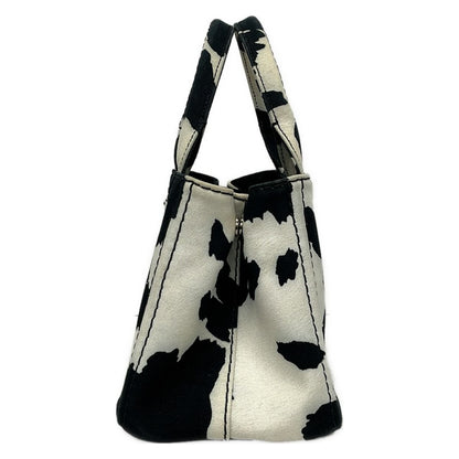 Prada Tote Canapa White Black — view 4