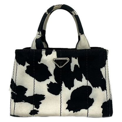 Prada Tote Canapa White Black