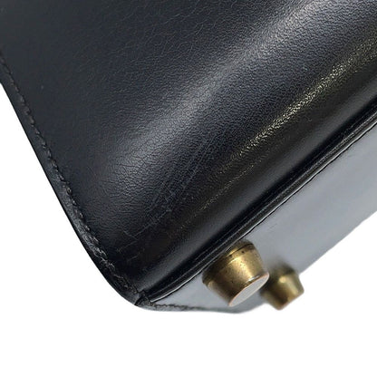 Hermes Handbag Mini Kelly Sellier Black Gold Box Calf 2-Way Bag — view 8