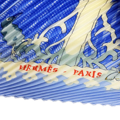 Hermes Heaven Carre Plisse Varangues Pleats Blue Light Multicolor Scarf — view 9