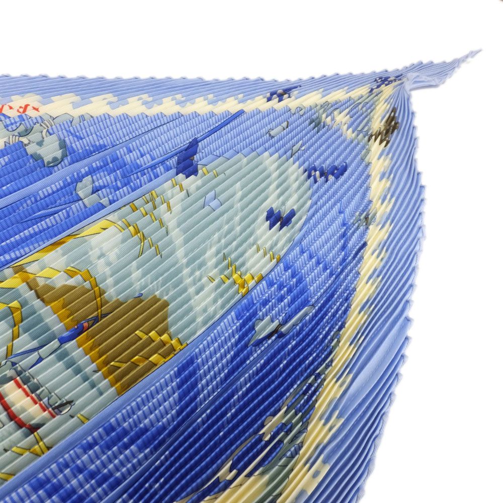 Hermes Heaven Carre Plisse Varangues Pleats Blue Light Multicolor Scarf — view 8