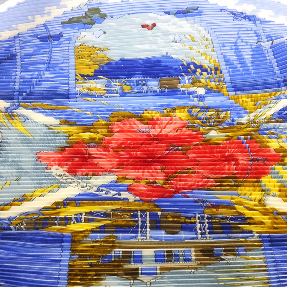 Hermes Heaven Carre Plisse Varangues Pleats Blue Light Multicolor Scarf — view 7