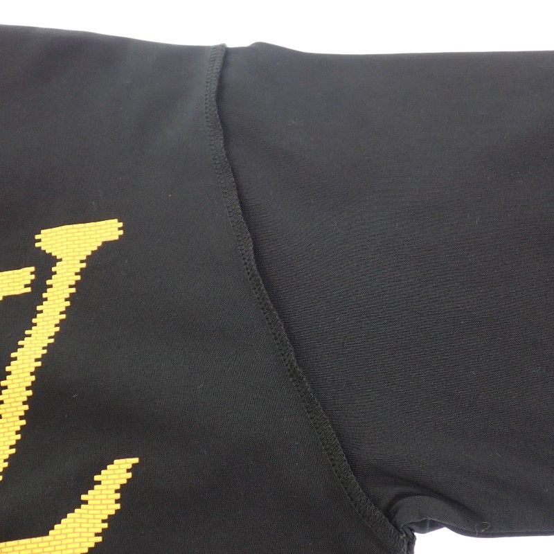 Louis Vuitton Brick Print Logo Virgil Avro Short Sleeve T-Shirt Cotton Black — view 5