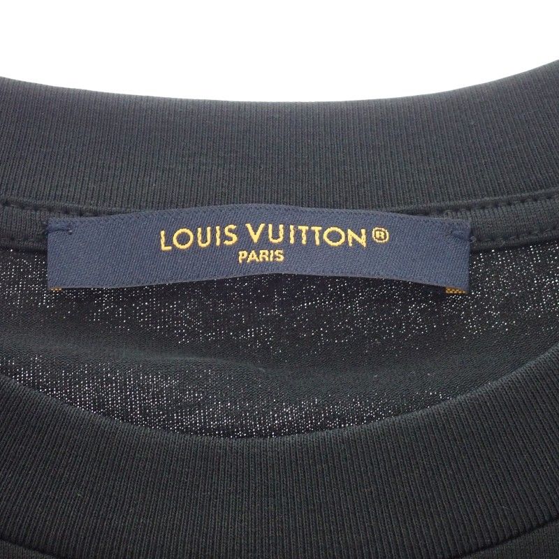 Louis Vuitton Brick Print Logo Virgil Avro Short Sleeve T-Shirt Cotton Black — view 4