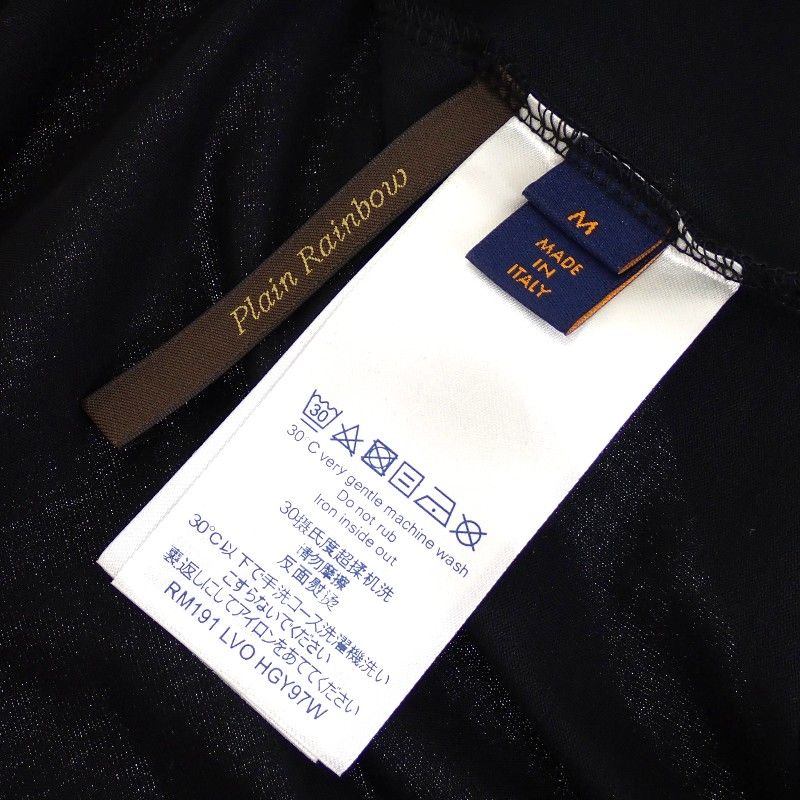 Louis Vuitton Brick Print Logo Virgil Avro Short Sleeve T-Shirt Cotton Black — view 6