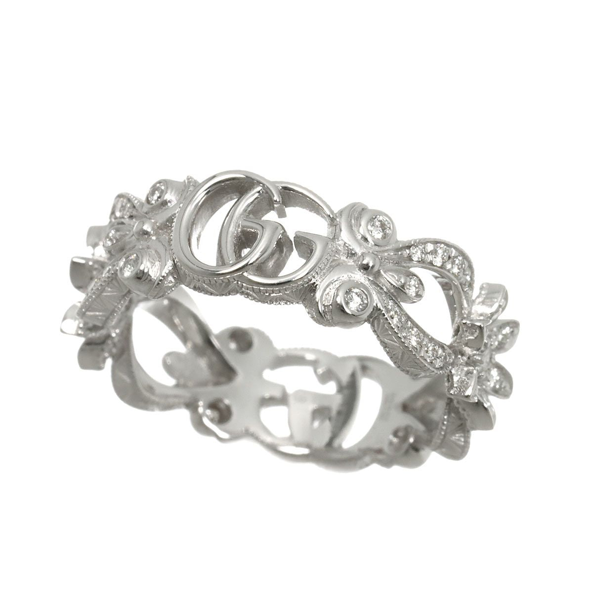 Gucci Flora Ring Diamond 18k WG White Gold — view 4