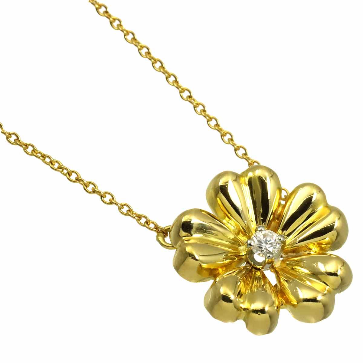 Tiffany & Co Diamond Necklace 49 cm 18k YG Yellow Gold 750 Flower — view 3