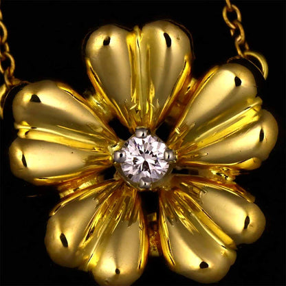 Tiffany & Co Diamond Necklace 49 cm 18k YG Yellow Gold 750 Flower — view 7