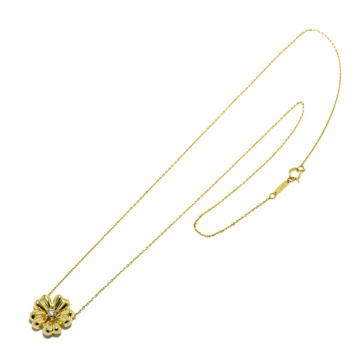 Tiffany & Co Diamond Necklace 49 cm 18k YG Yellow Gold 750 Flower — view 2