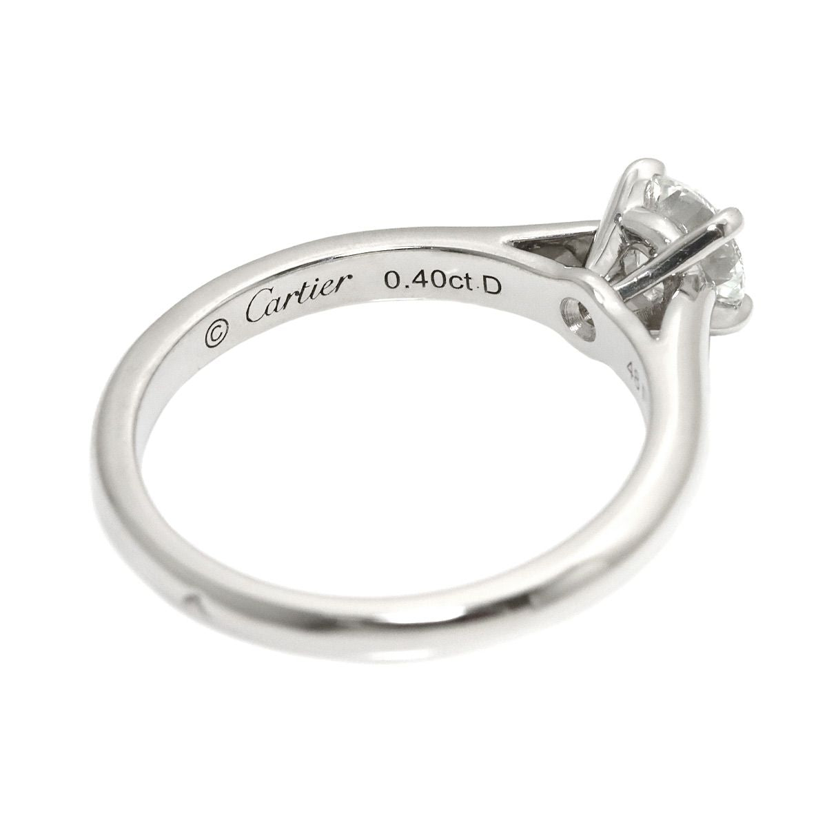 Cartier Solitaire Diamond 48 Ring Pt Platinum — view 3