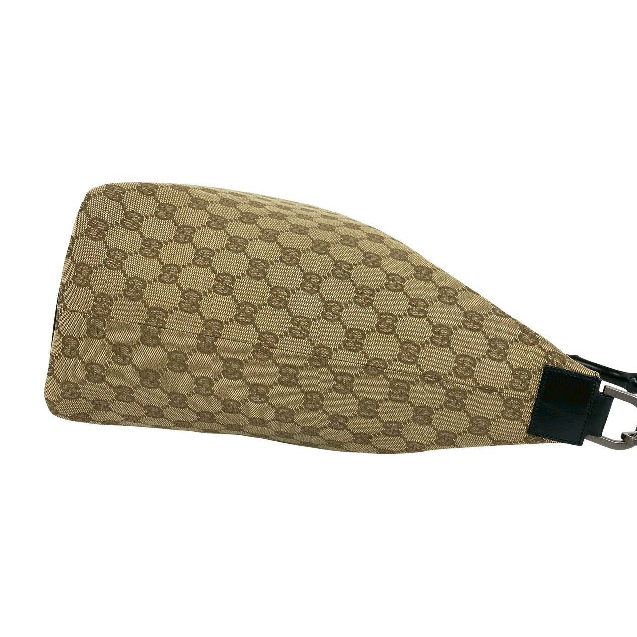 Gucci Bamboo GG Pattern Canvas Leather Shoulder Bag Tote Brown — view 6