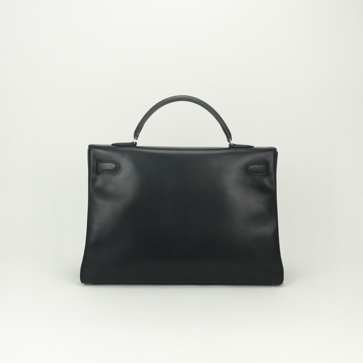 Hermes Kelly 40 Tote Box Calf Noir Black Silver — view 3