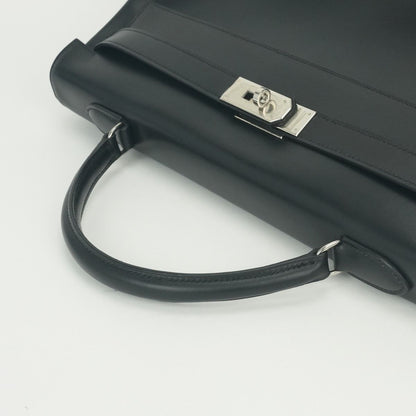 Hermes Kelly 40 Tote Box Calf Noir Black Silver — view 4